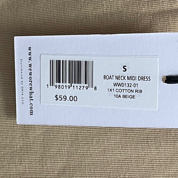 WeWoreWhat Boat Neck Small Midi Dress - Beige - NWT - Picture 4 of 6